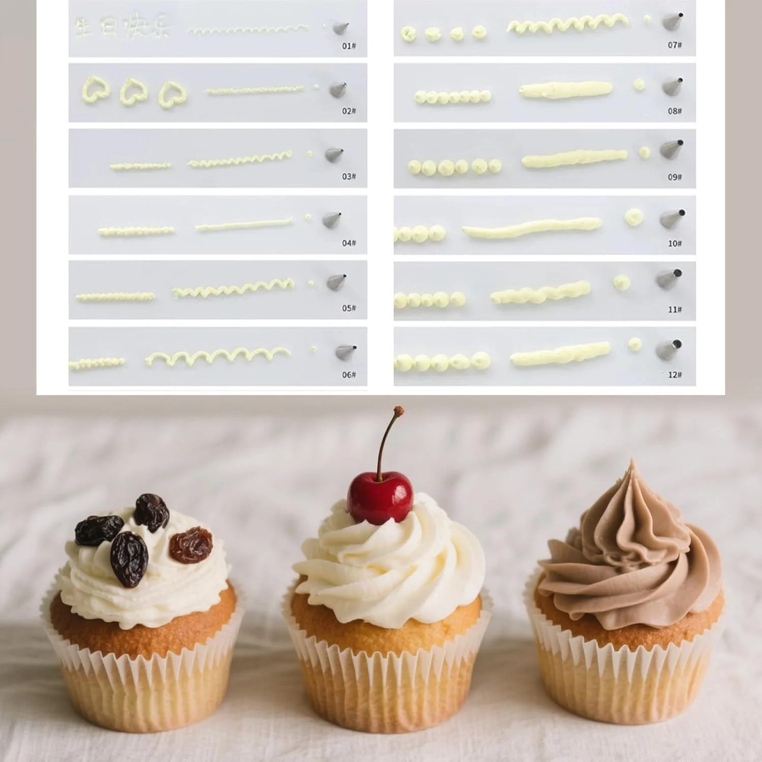 ست 7 عددی ماسوره های گرد، ابزار حرفه ای نازل های تزئین کاپ کیک از جنس استیل ضد زنگ، لوازم قنادی روسی برای تزئین کیک و شیرینی پزی (7 عدد)