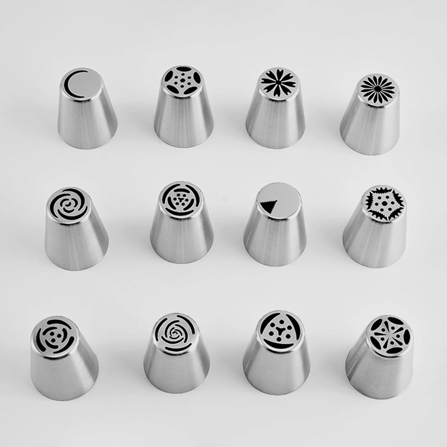 کیسه و سری های قیف خامه - مجموعه سری قیف خامه قابل استفاده مجدد، لوازم قنادی و تزیین کیک با گرید غذایی برای کیک، کاپ کیک، کلوچه، شیرینی