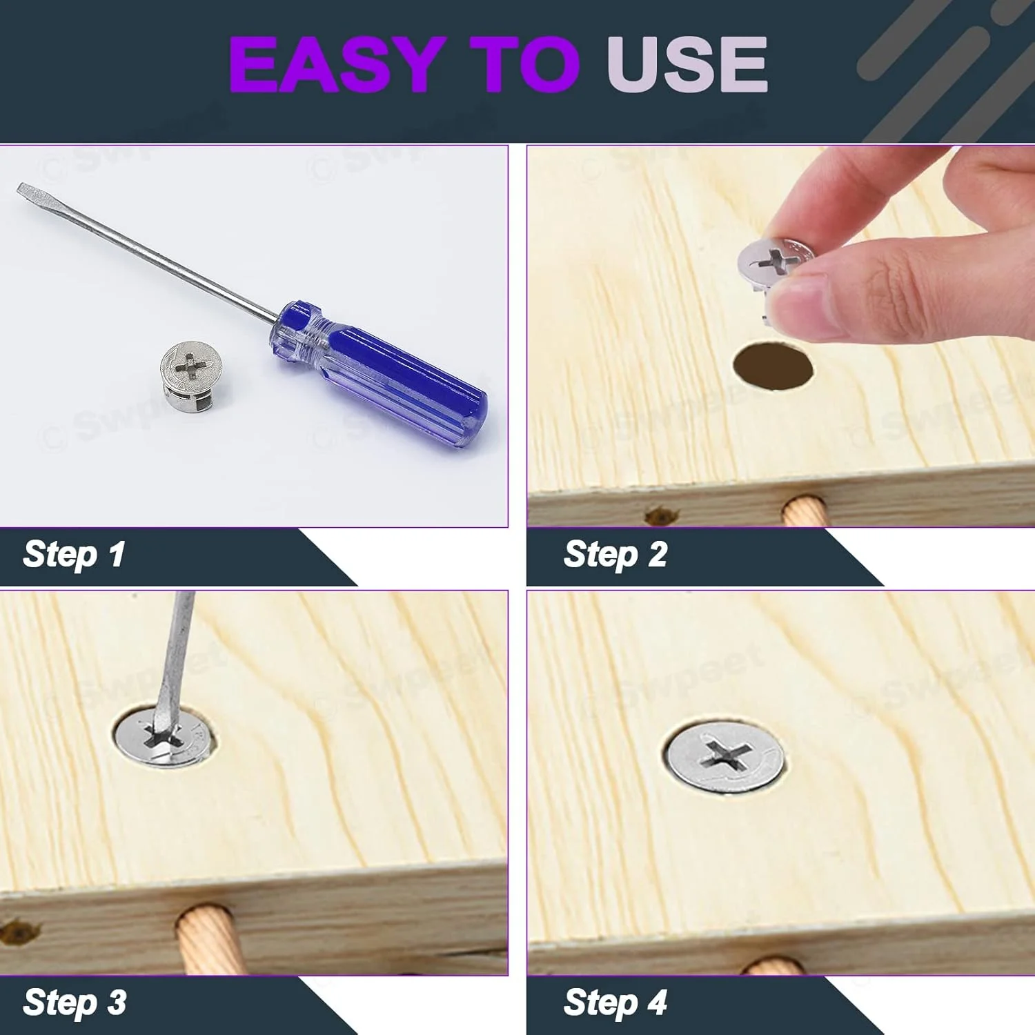 مجموعه اتصالات قفل بادامکی اتصال دهنده مبلمان Swpeet شامل 100 عدد در 4 سایز مختلف، اتصالات کابینت، پیچ و مهره های سخت افزاری، مهره قفل اتصال دهنده مبلمان برای کمد، تخت خواب و اتصال مبلمان مجموعه اتصالات قفل بادامکی اتصال دهنده مبلمان Swpeet شامل 100 عدد در 4 سایز مختلف، اتصالات کابینت، پیچ و مهره های سخت افزاری، مهره قفل اتصال دهنده مبلمان برای کمد، تخت خواب و اتصال مبلمان