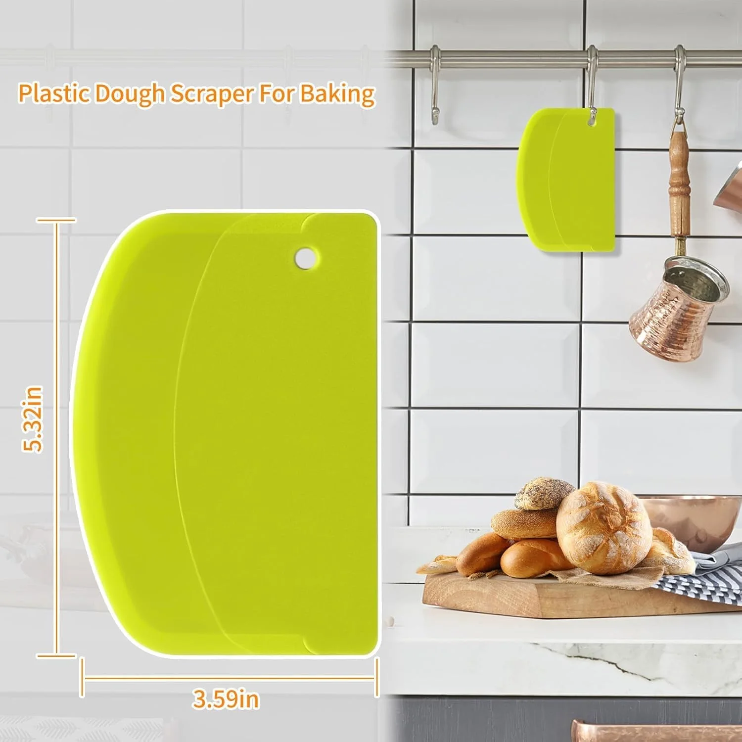 ست 3 عددی لیسه خمیر و کاردک نیمکت سخت - 13.5x9.2 سانتی متر، کاتر پلاستیکی شیرینی، کاتر خمیر، ابزار نان پزی، لیسه کیک، لیسه کاسه، لوازم شیرینی پزی، سبز+آبی+سفید