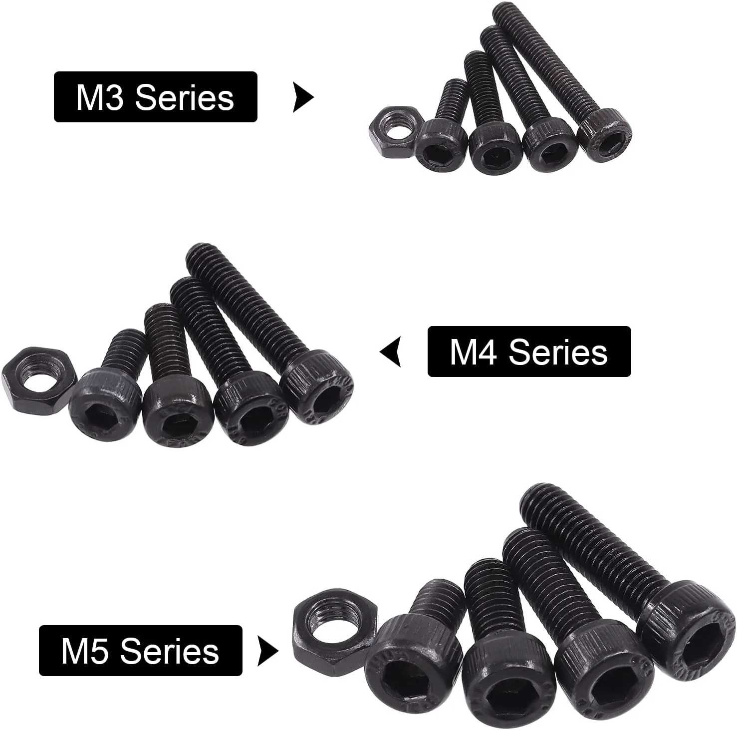 مجموعه پیچ و مهره 460 عددی Hilitchi M3 M4 M5 با سر شش گوش و آلیاژ فولادی گرید 12.9 مدل HAS-345 مجموعه پیچ و مهره 460 عددی Hilitchi M3 M4 M5 با سر شش گوش و آلیاژ فولادی گرید 12.9 مدل HAS-345