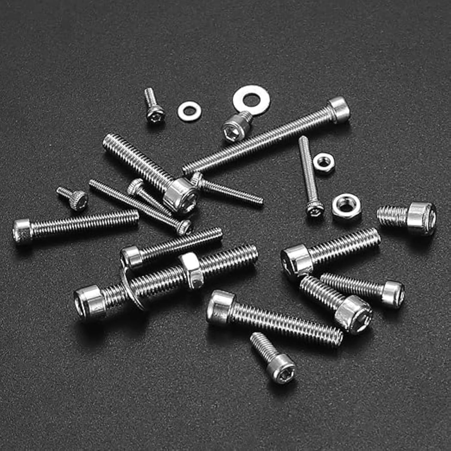 پیچ آلن سر استوانه ای ALMEKAQUZ، مجموعه پیچ، مهره و واشر M2 M3 M4، استیل ضد زنگ 304، کیت پیچ آلن با 3 آچار، مجموعه مهره و پیچ (بسته 1080 عددی)