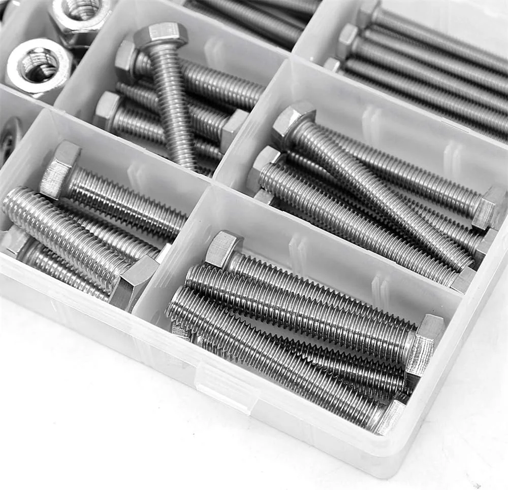 مجموعه 176 عددی پیچ و مهره، مهره های ماشینی متریک و واشرهای تخت، مجموعه مهره های شش گوش سر تخت M6/M8/M10، کیت پیچ و مهره فولاد ضد زنگ 304 مجموعه 176 عددی پیچ و مهره، مهره های ماشینی متریک و واشرهای تخت، مجموعه مهره های شش گوش سر تخت M6/M8/M10، کیت پیچ و مهره فولاد ضد زنگ 304
