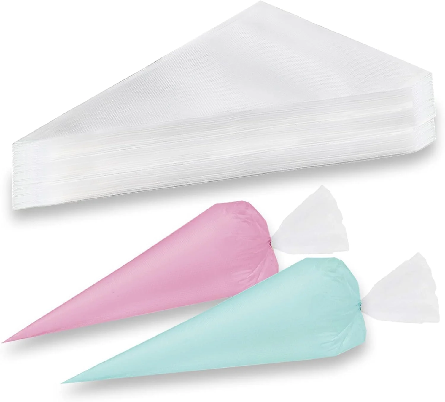 کیسه پایپینگ نامزی، کیسه شیرینی پزی 35 سانتی متری 100 عددی، کیسه های شیرینی پزی یکبار مصرف برای لوازم تزئین کوکی/کیک، کیسه های تزئین کیک ضخیم ضد ترکیدگی و ضد لغزش