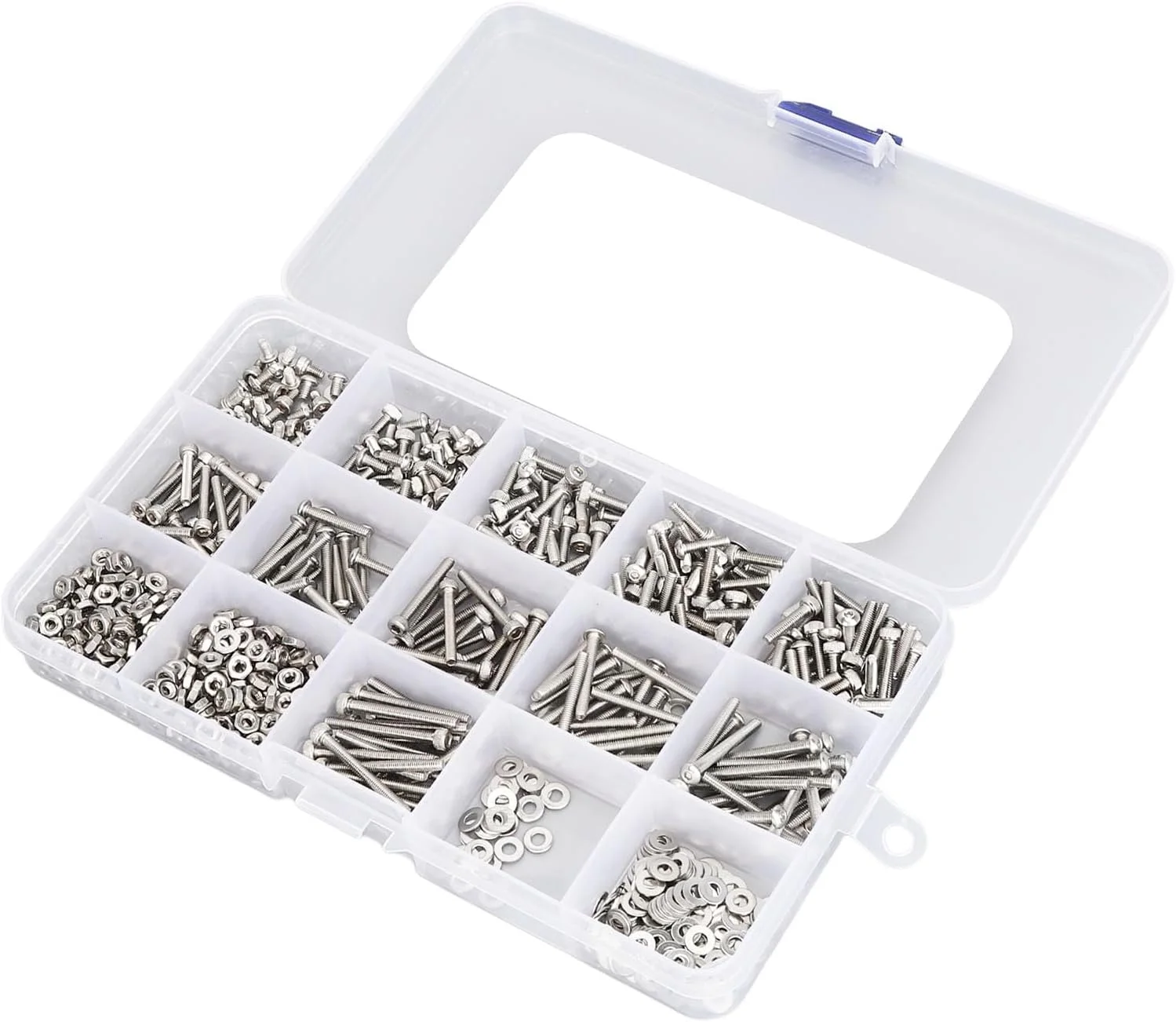 مجموعه مهره و پیچ، مجموعه پیچ و مهره با واشرهای تخت 840 عددی M2.5 استیل ضد زنگ، مجموعه پیچ های سر شش گوش مجموعه مهره و پیچ، مجموعه پیچ و مهره با واشرهای تخت 840 عددی M2.5 استیل ضد زنگ، مجموعه پیچ های سر شش گوش