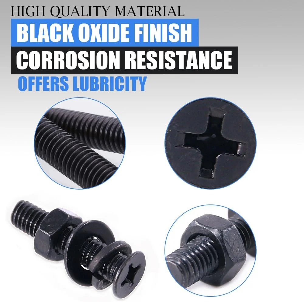 مجموعه پیچ و مهره و واشر فنری Glarks شامل 665 عدد پیچ ماشینی سر تخت فولادی آلیاژی، مهره و واشر تخت، رزوه کامل، پوشش اکسید سیاه مجموعه پیچ و مهره و واشر فنری Glarks شامل 665 عدد پیچ ماشینی سر تخت فولادی آلیاژی، مهره و واشر تخت، رزوه کامل، پوشش اکسید سیاه