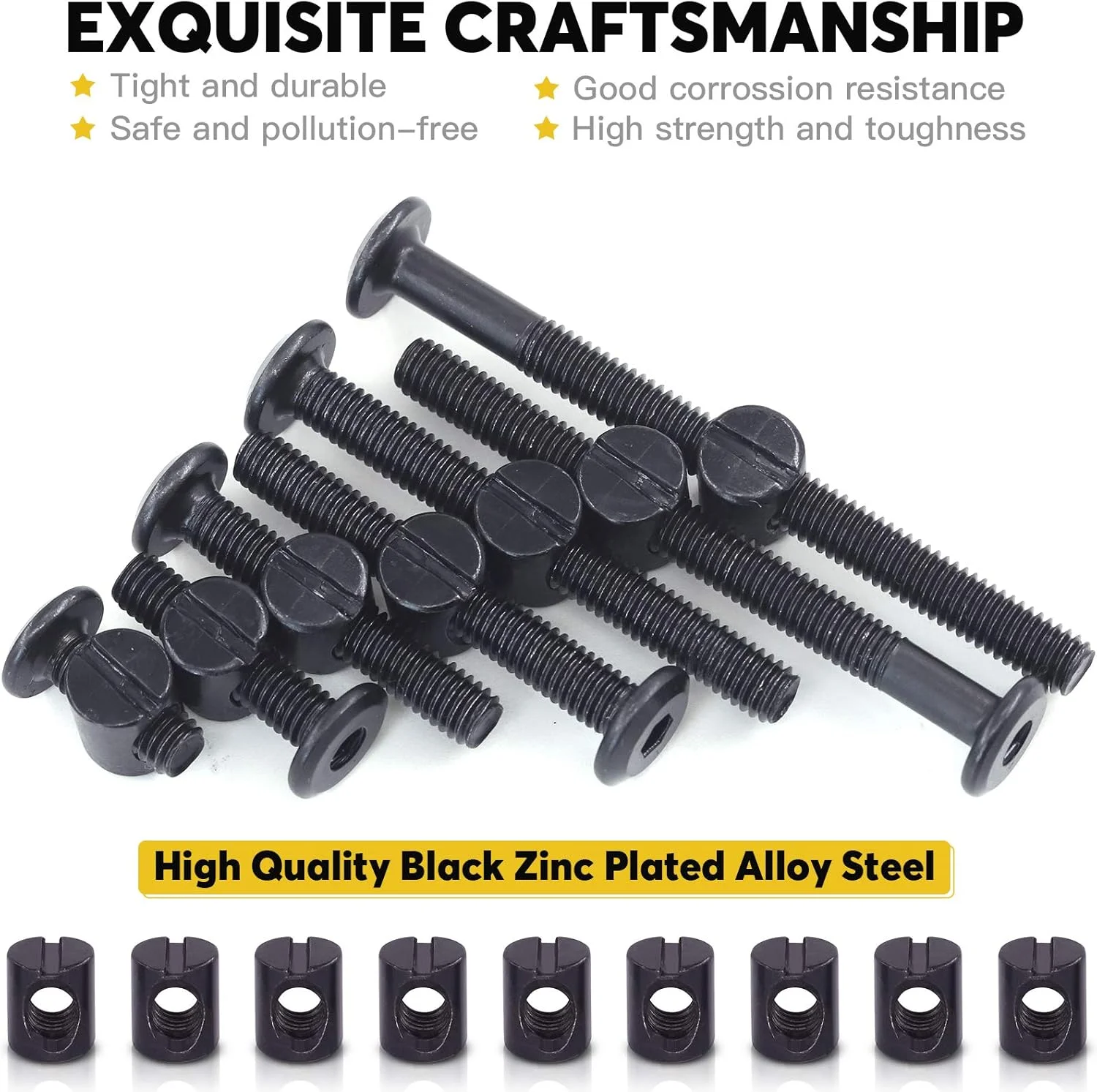 ماردات 140 عددی پیچ تخت خواب M6، کیت جایگزینی سخت افزار، پیچ های سوکت شش گوش مشکی، پیچ های تخت خواب و مهره های استوانه ای، کیت متنوع میله های متقاطع M6x15/25/35/45/55/65/75 میلی متر برای مبلمان ماردات 140 عددی پیچ تخت خواب M6، کیت جایگزینی سخت افزار، پیچ های سوکت شش گوش مشکی، پیچ های تخت خواب و مهره های استوانه ای، کیت متنوع میله های متقاطع M6x15/25/35/45/55/65/75 میلی متر برای مبلمان