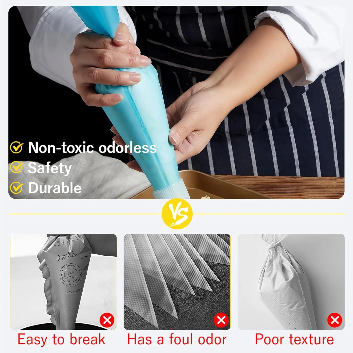 مجموعه 74 عددی نازل های ماسوره نالاینا، مجموعه تزئین کیک - نازل های استیل و کیسه شیرینی پزی قابل استفاده مجدد و کیسه شیرینی پزی یکبار مصرف برای کلوچه، کیک، لوازم پخت، مبتدیان