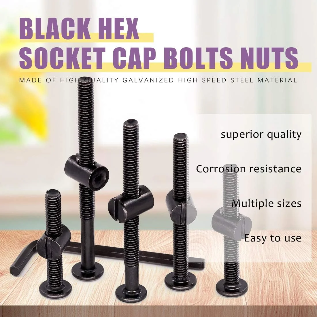 مجموعه پیچ و مهره 110 عددی سوپیت، پیچ های سخت افزاری تخت خواب کودک با سوکت شش گوش، مجموعه مهره و پیچ بشکه ای مبلمان M6، M6*40mm-80mm مجموعه پیچ و مهره 110 عددی سوپیت، پیچ های سخت افزاری تخت خواب کودک با سوکت شش گوش، مجموعه مهره و پیچ بشکه ای مبلمان M6، M6*40mm-80mm