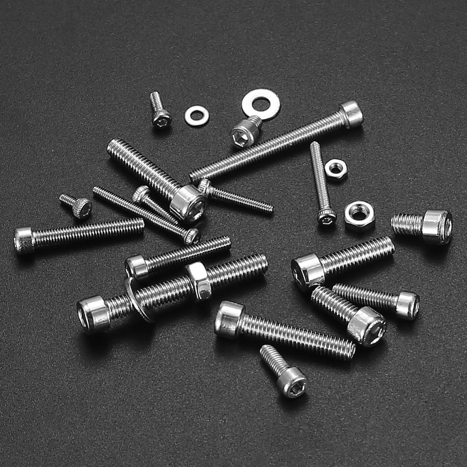 مجموعه پیچ، مهره و واشر 1080 عددی Wicofen، متریک M4 M3 M2 استیل ضد زنگ، کیت پیچ های سر استوانه ای شش گوش، مجموعه پیچ و مهره های ماشینی به همراه واشر