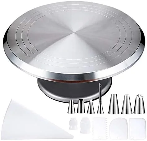 LZFuiop ست کیت تزئین کیک چند منظوره، صفحه گردان کیک، مجموعه لوله شیرینی پزی، ابزار فوندانت، لوازم شیرینی پزی و پخت دسر آشپزخانه LZFuiop ست کیت تزئین کیک چند منظوره، صفحه گردان کیک، مجموعه لوله شیرینی پزی، ابزار فوندانت، لوازم شیرینی پزی و پخت دسر آشپزخانه