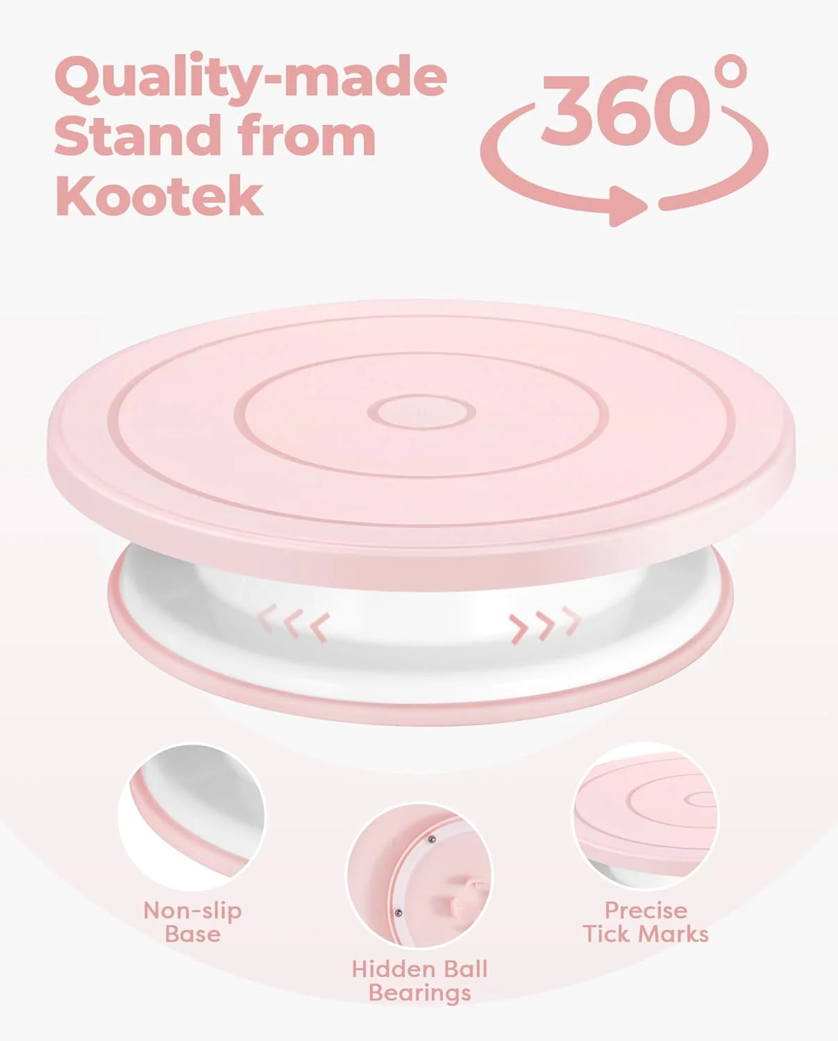 ست 158 تکه لوازم تزیین کیک Kootek شامل صفحه گردان کیک، 64 ماسوره، 52+ کیسه شیرینی پزی، کاردک های فراستینگ، تراز کننده، لیسه ها، قالب های فوندانت و سایر ابزار های تزیین کیک