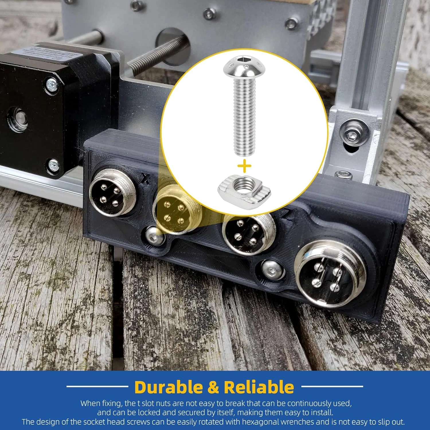 Glarks 1 ست کیت پیچ سر دکمه ای فولادی کربنی و مهره T لغزنده M3/M4/M5، شامل 180 عدد پیچ و مهره سر سوکت شش گوش، 180 عدد مهره T-Slot، 3 عدد آچار آلن، پیچ سر دکمه ای شش گوش برای ماشین آلات Glarks 1 ست کیت پیچ سر دکمه ای فولادی کربنی و مهره T لغزنده M3/M4/M5، شامل 180 عدد پیچ و مهره سر سوکت شش گوش، 180 عدد مهره T-Slot، 3 عدد آچار آلن، پیچ سر دکمه ای شش گوش برای ماشین آلات