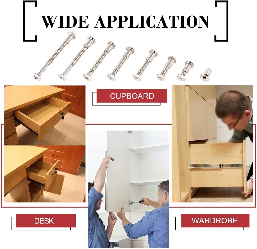 Hilitchi مجموعه 116 عددی پیچ و مهره سر خزینه فیلیپس M6 x 20/30/40/50/60/70/80 میلیمتری به همراه مهره استوانهای مناسب برای اتصالات سختافزاری مبلمان Hilitchi مجموعه 116 عددی پیچ و مهره سر خزینه فیلیپس M6 x 20/30/40/50/60/70/80 میلیمتری به همراه مهره استوانهای مناسب برای اتصالات سختافزاری مبلمان