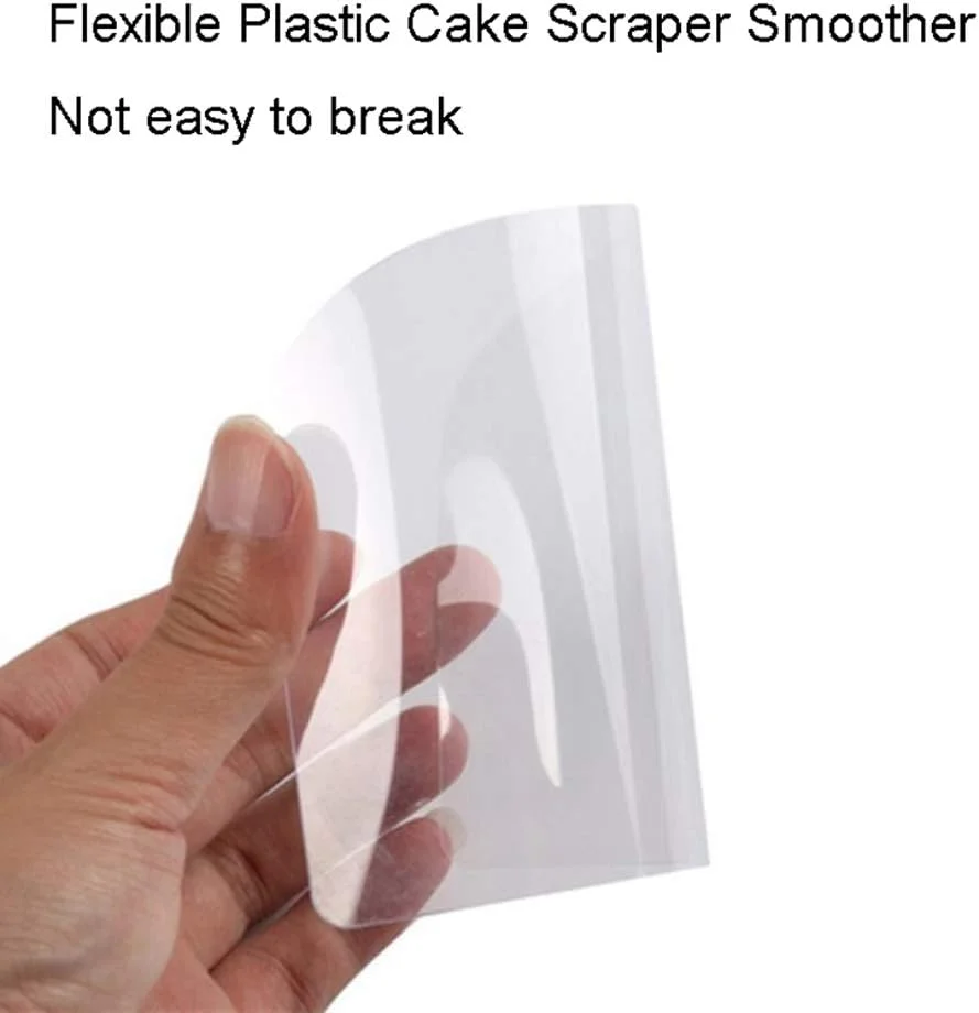 لاسنرسیم 10 عدد کاردک کیک پلاستیکی انعطاف پذیر، صاف کننده خامه شفاف، کاردک کیک، صاف کننده خامه، کاردک شیرینی برای لوازم تزئین کیک آشپزخانه خانگی
