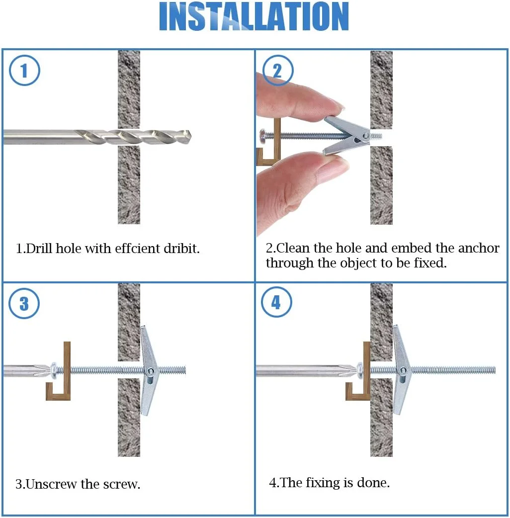 مجموعه 24 عددی پیچ پروانه ای و مهره بالدار سر گرد فولادی با روکش روی Glarks در اندازه های 1/8، 3/16 و 1/4 اینچ
