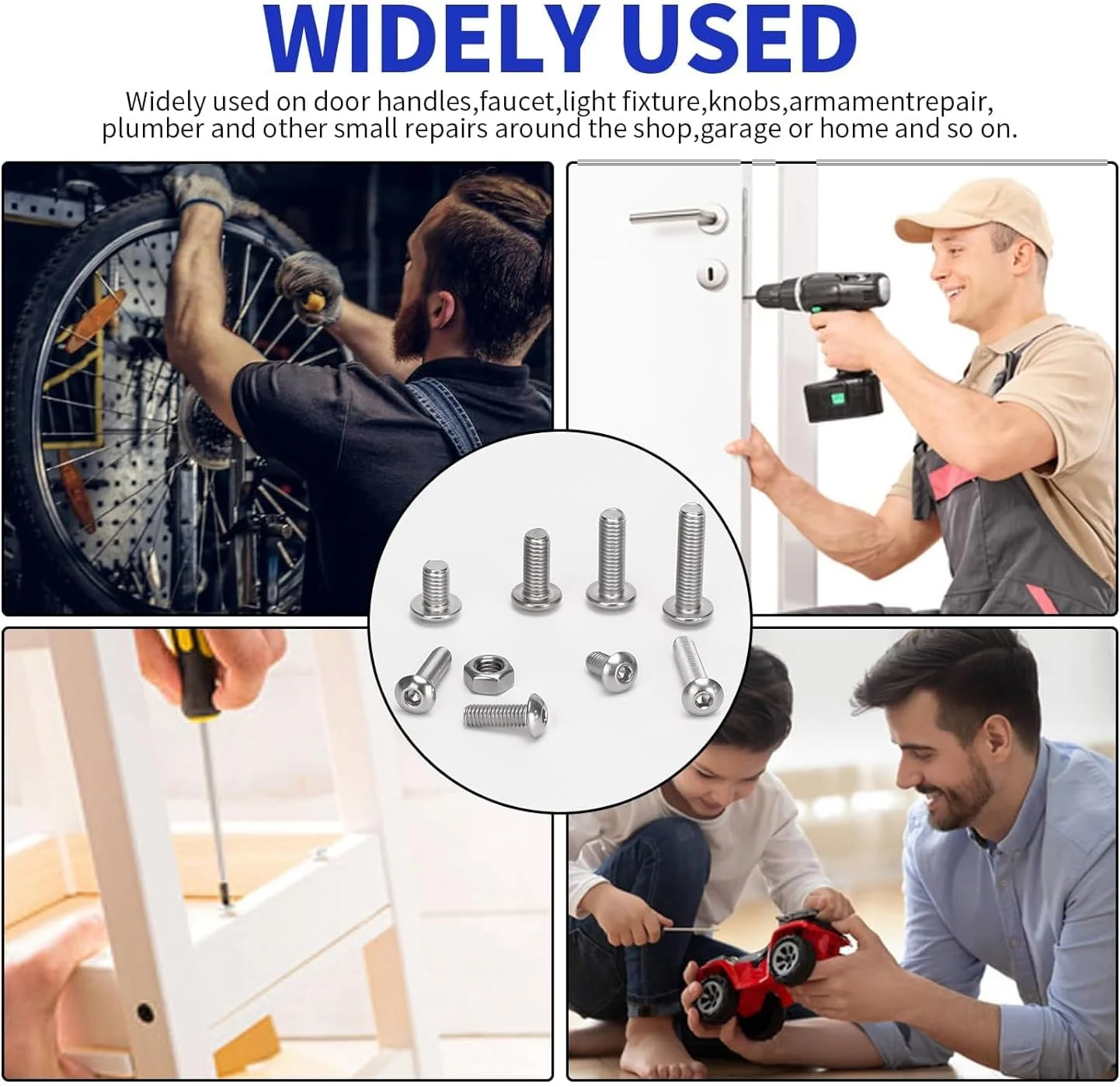 مجموعه 500 عددی پیچ و مهره استیل ضد زنگ Goodern M3-M5 با جعبه نگهداری و آچار برای ماشین آلات، ابزار دقیق، الکترونیک و موارد دیگر