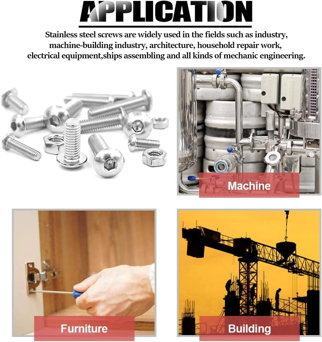 مجموعه 500 عددی پیچ و مهره استیل ضد زنگ Goodern M3-M5 با جعبه نگهداری و آچار برای ماشین آلات، ابزار دقیق، الکترونیک و موارد دیگر