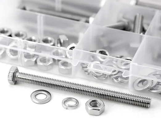 مجموعه 20 عددی پیچ و مهره M6 استیل ضد زنگ با سر شش گوش و واشرهای تخت و قفلی، استیل 304 (18-8)، رزوه کامل، طول 25mm 40mm 50mm 60mm 80mm مجموعه 20 عددی پیچ و مهره M6 استیل ضد زنگ با سر شش گوش و واشرهای تخت و قفلی، استیل 304 (18-8)، رزوه کامل، طول 25mm 40mm 50mm 60mm 80mm