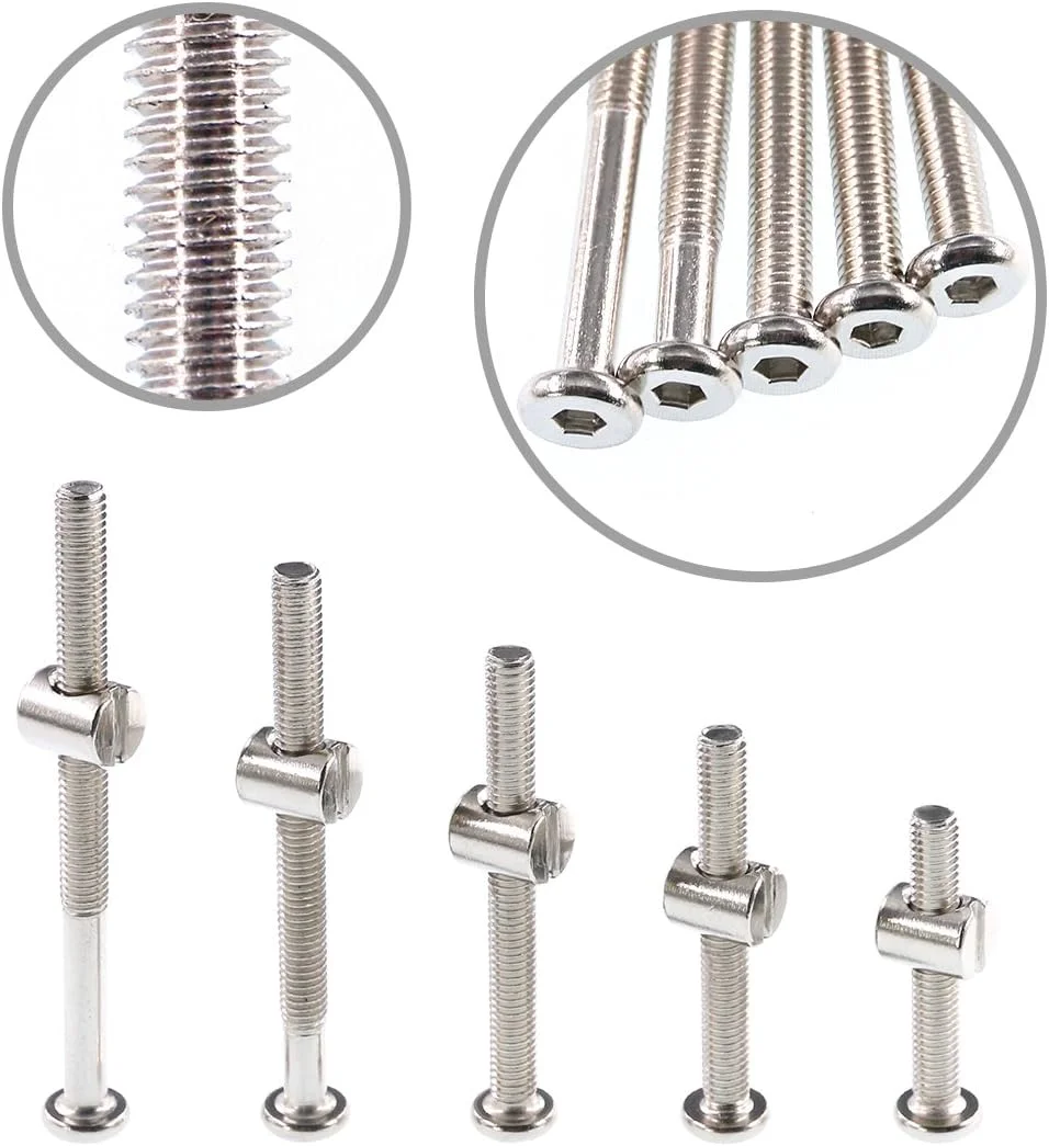 مجموعه 100 عددی پیچ و مهره تخت خواب کودک Swpeet، روکش نیکل M6 × 40/50/60/70/80 میلی متر پیچ تخت نوزاد با سر استوانه ای و مهره های استوانه ای به همراه 1 عدد آچار آلن، مناسب برای مبلمان، تخت نوزاد مجموعه 100 عددی پیچ و مهره تخت خواب کودک Swpeet، روکش نیکل M6 × 40/50/60/70/80 میلی متر پیچ تخت نوزاد با سر استوانه ای و مهره های استوانه ای به همراه 1 عدد آچار آلن، مناسب برای مبلمان، تخت نوزاد