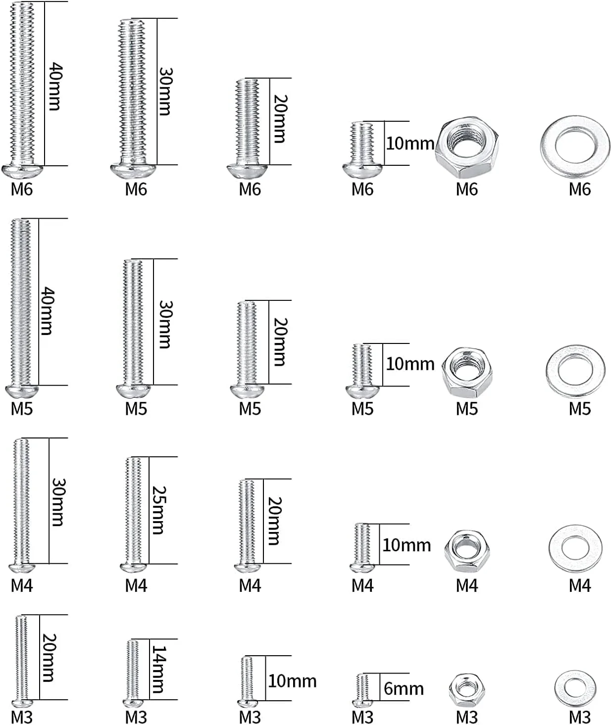 مجموعه 1080 عددی پیچ، مهره و واشر Odluzy، شامل پیچ های ماشینی سر استوانه ای با سوکت شش گوش M3/M4/M5/M6، مجموعه پیچ و مهره برای مصارف صنعتی، خانگی و الکترونیکی مجموعه 1080 عددی پیچ، مهره و واشر Odluzy، شامل پیچ های ماشینی سر استوانه ای با سوکت شش گوش M3/M4/M5/M6، مجموعه پیچ و مهره برای مصارف صنعتی، خانگی و الکترونیکی