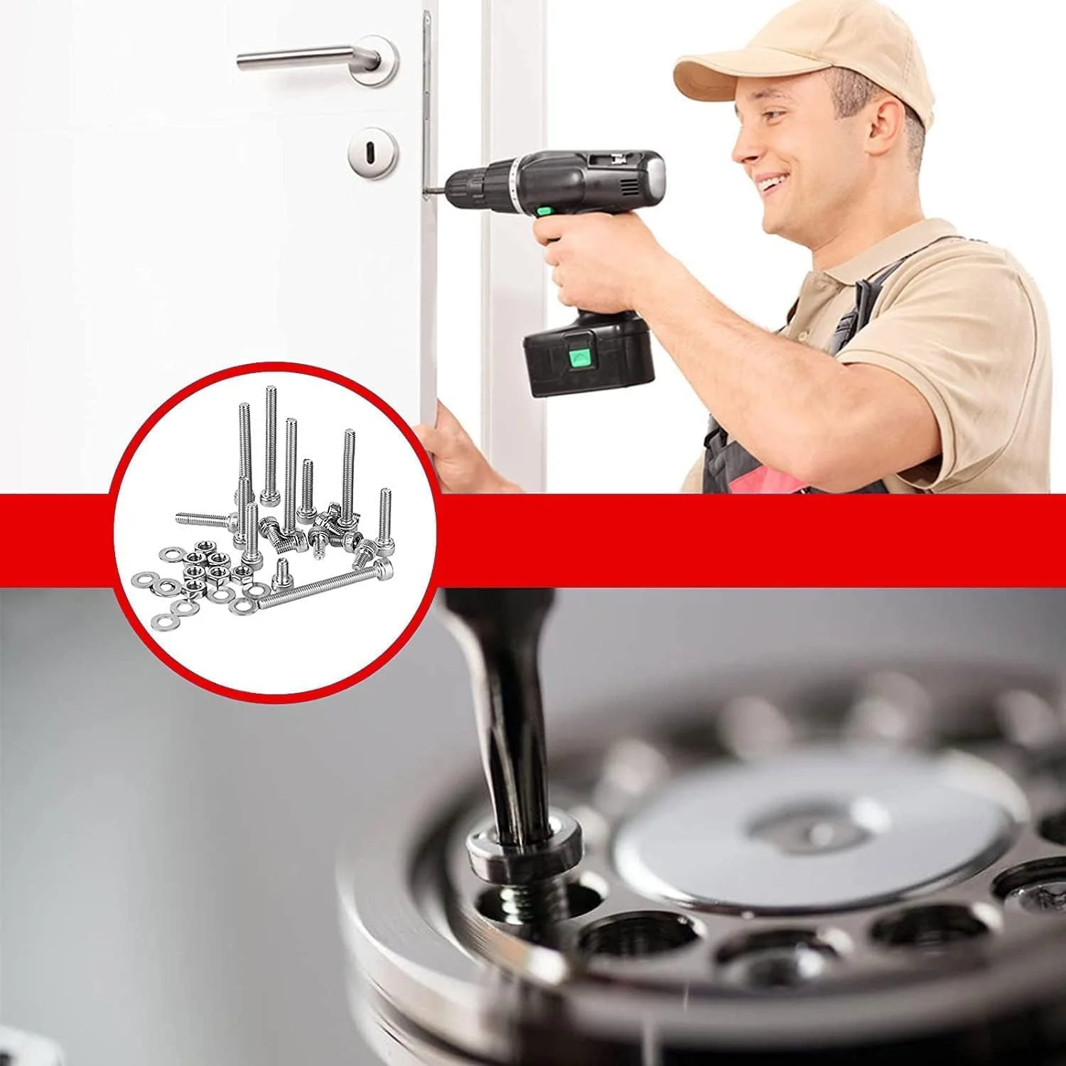 880 عدد پیچ و مهره M6 M5 M4 M3، واشر فنری و تخت، مجموعه متنوع، پیچ و مهره استیل ضد زنگ با سر دکمه ای و سوکت شش گوش، به همراه 4 عدد آچار آلن رایگان، به همراه جعبه ابزار 880 عدد پیچ و مهره M6 M5 M4 M3، واشر فنری و تخت، مجموعه متنوع، پیچ و مهره استیل ضد زنگ با سر دکمه ای و سوکت شش گوش، به همراه 4 عدد آچار آلن رایگان، به همراه جعبه ابزار