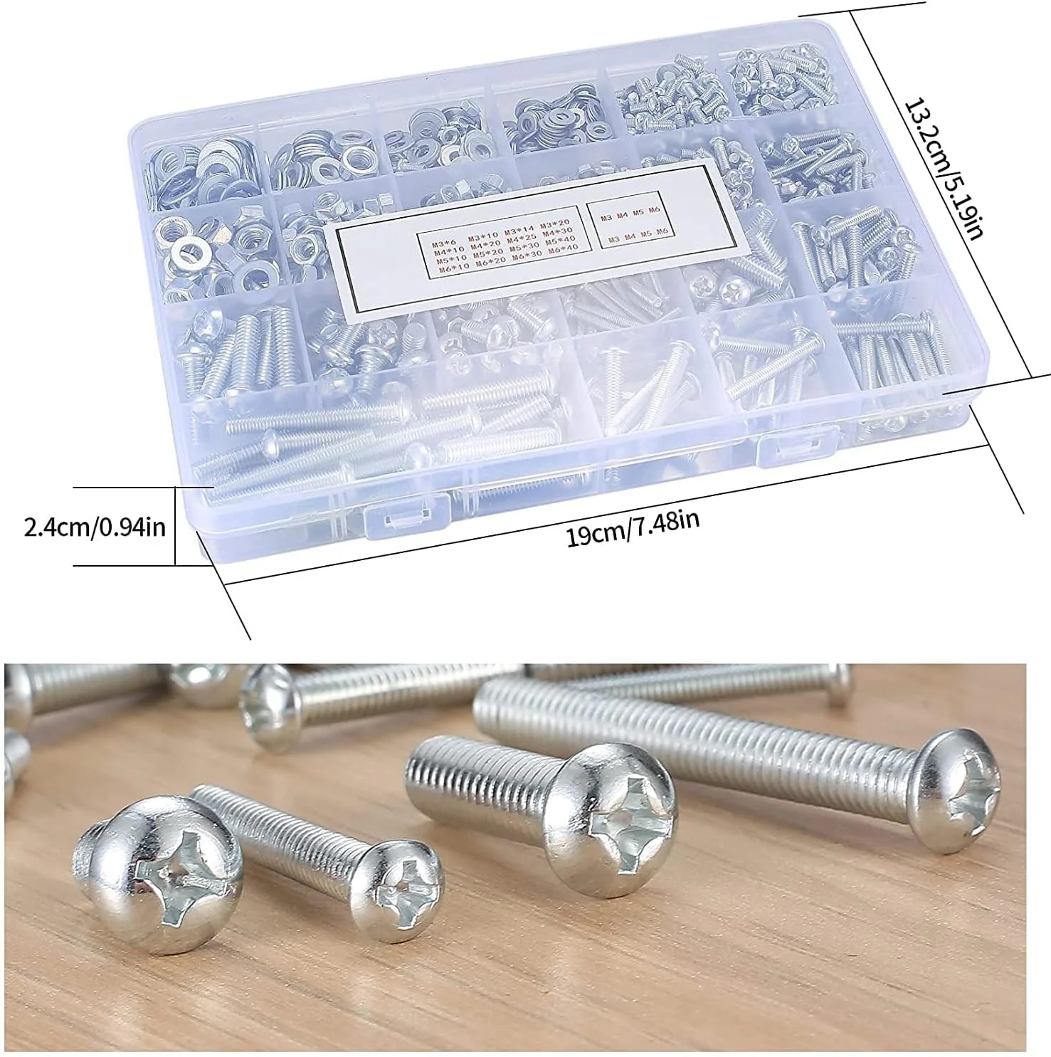 مجموعه 1080 عددی پیچ، مهره و واشر Odluzy، شامل پیچ های ماشینی سر استوانه ای با سوکت شش گوش M3/M4/M5/M6، مجموعه پیچ و مهره برای مصارف صنعتی، خانگی و الکترونیکی مجموعه 1080 عددی پیچ، مهره و واشر Odluzy، شامل پیچ های ماشینی سر استوانه ای با سوکت شش گوش M3/M4/M5/M6، مجموعه پیچ و مهره برای مصارف صنعتی، خانگی و الکترونیکی