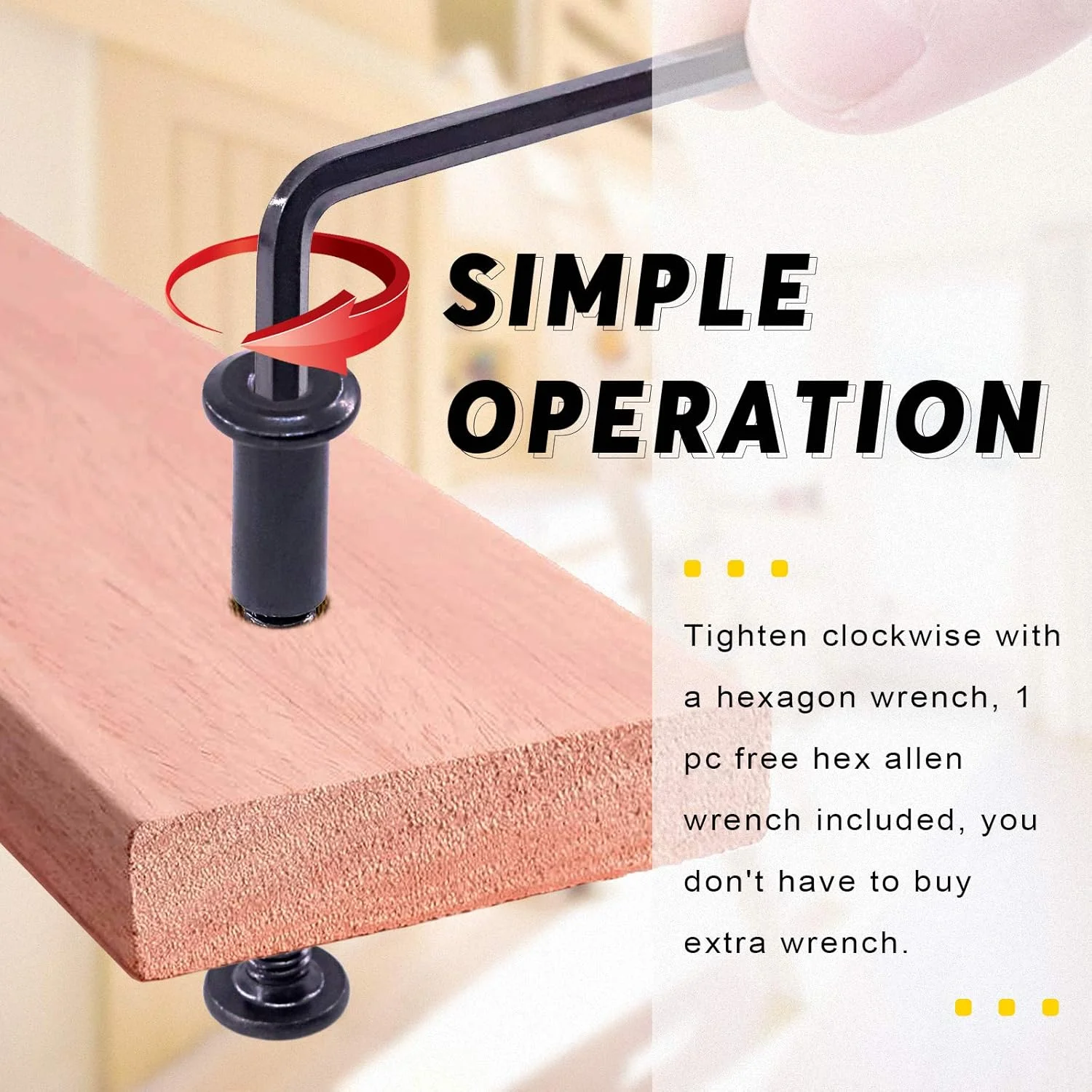 مجموعه 25 عددی پیچ و مهره استوانه ای M6x20mm فولادی کربنی با سر استوانه ای و آچار آلن، مناسب برای اتصال مبلمان، سگک کمربند و اتصال چرم