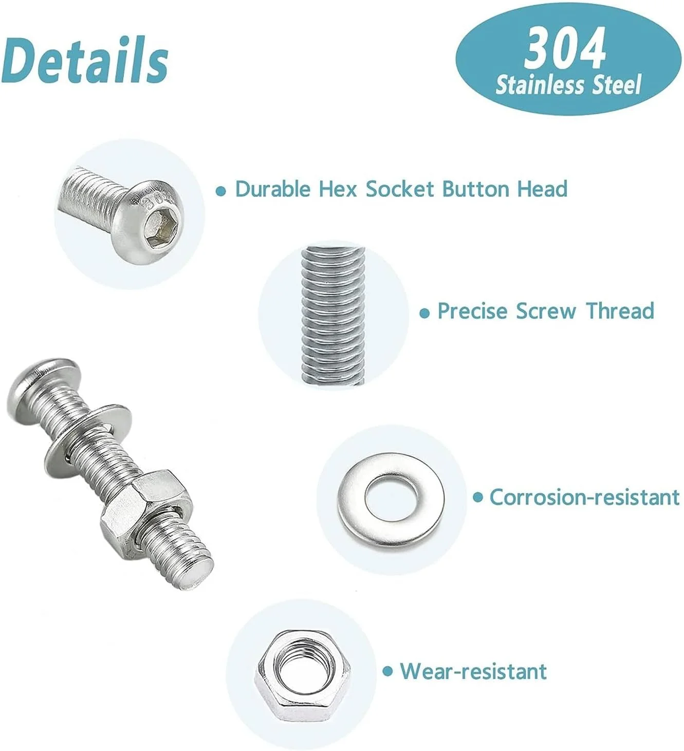 880 عدد پیچ و مهره M6 M5 M4 M3، واشر فنری و تخت، مجموعه متنوع، پیچ و مهره استیل ضد زنگ با سر دکمه ای و سوکت شش گوش، به همراه 4 عدد آچار آلن رایگان، به همراه جعبه ابزار 880 عدد پیچ و مهره M6 M5 M4 M3، واشر فنری و تخت، مجموعه متنوع، پیچ و مهره استیل ضد زنگ با سر دکمه ای و سوکت شش گوش، به همراه 4 عدد آچار آلن رایگان، به همراه جعبه ابزار
