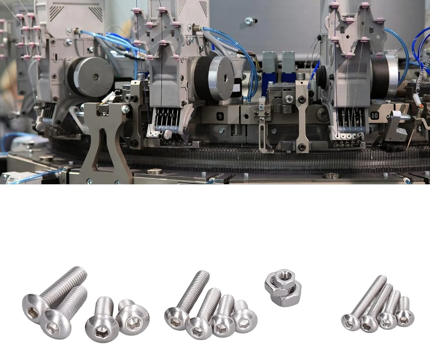 مجموعه 500 عددی پیچ و مهره M3 M4 M5، پیچ های استیل 304 با سر دکمه ای شش گوش، رزوه متریک، پیچ و مهره های ماشینی با درایو آلن شش ضلعی، مجموعه سخت افزاری استاندارد