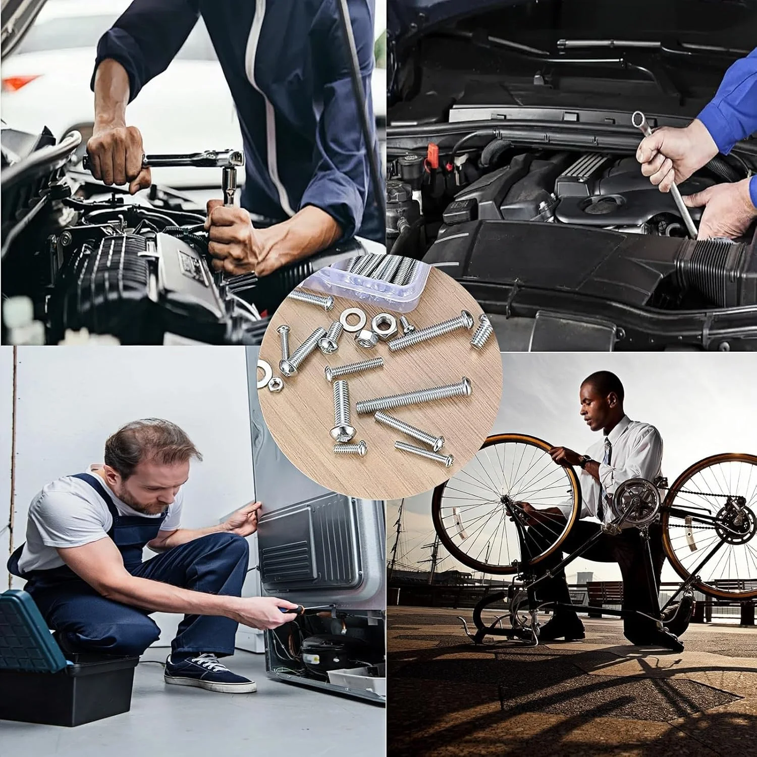 مجموعه پیچ و مهره، پیچ های فولادی کربنی M3، M4، M5، مهره ها، واشرها، همراه با جعبه نگهداری مجموعه پیچ و مهره، پیچ های فولادی کربنی M3، M4، M5، مهره ها، واشرها، همراه با جعبه نگهداری