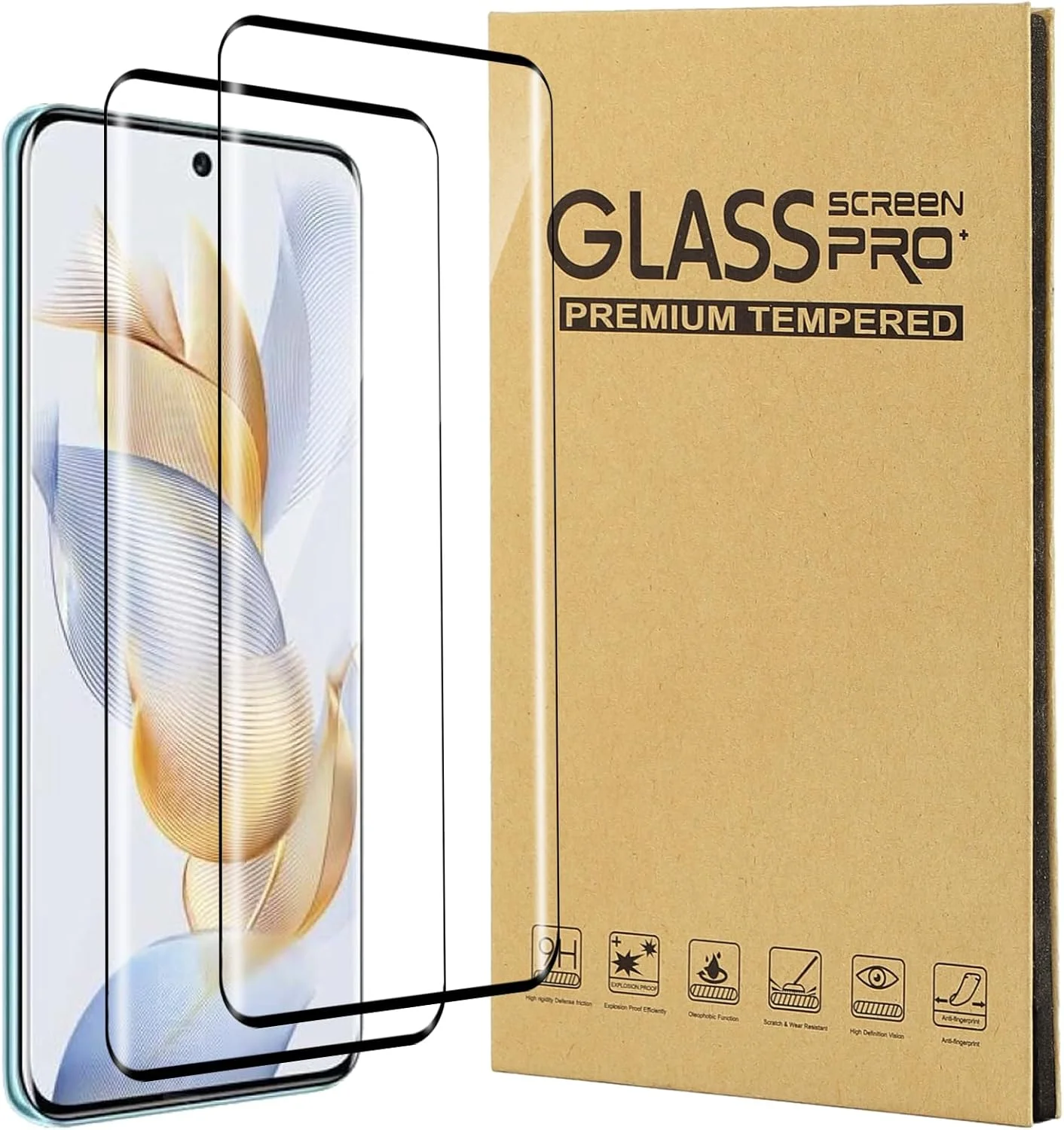 محافظ صفحه نمایش CONAPIKA برای گوشی آنر 90، بسته 2 عددی شیشه حرارت دیده شفاف HD ضد خش [سازگار با شناسه اثر انگشت] پوشش کامل محافظ ضد روغن