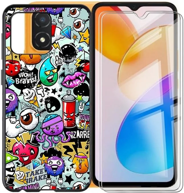 قاب گوشی هوشمند HGJTFANY برای آنر X5 Plus (6.56 اینچ) + 2 عدد محافظ صفحه نمایش شیشه ای حرارت دیده، قاب سیلیکونی TPU نرم و فوق العاده نازک ضد خش برای آنر X5 Plus - گرافیتی قاب گوشی هوشمند HGJTFANY برای آنر X5 Plus (6.56 اینچ) + 2 عدد محافظ صفحه نمایش شیشه ای حرارت دیده، قاب سیلیکونی TPU نرم و فوق العاده نازک ضد خش برای آنر X5 Plus - گرافیتی