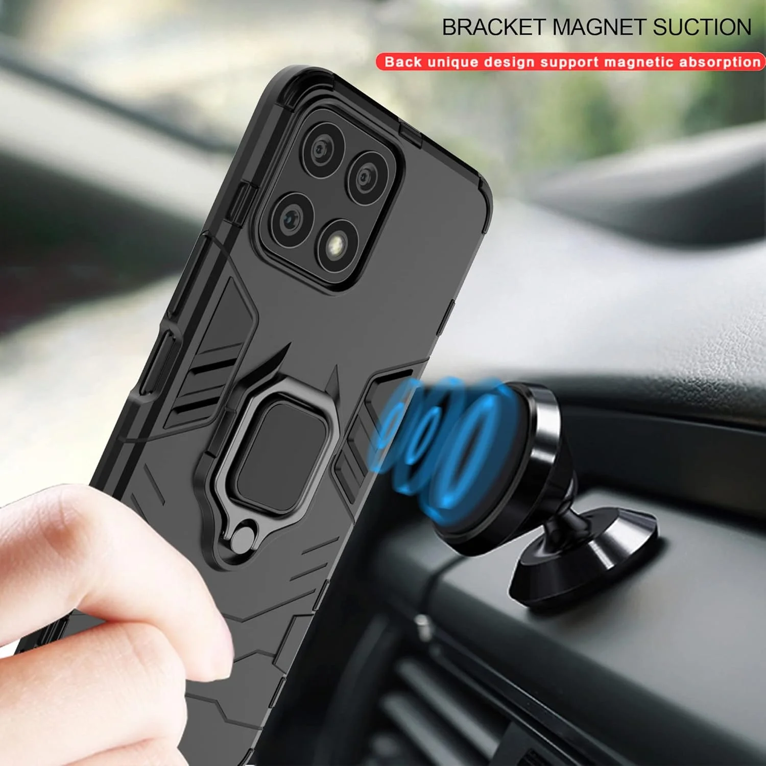 قاب گوشی ESTH® برای آنر X8 به همراه 2 عدد محافظ صفحه نمایش، [پایه چرخان 360 درجه] [محافظت ضد سقوط درجه نظامی]، سازگار با هولدر مغناطیسی خودرو، آبی