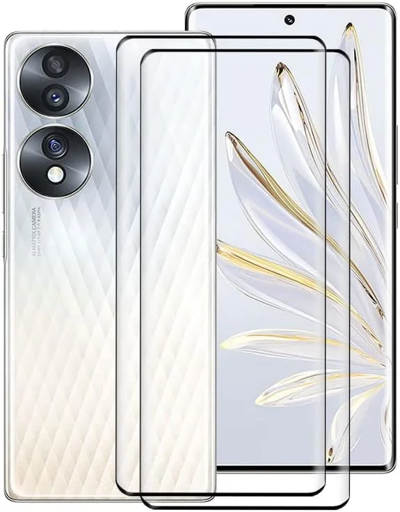 محافظ صفحه نمایش شیشه ای حرارت دیده KJYF برای گوشی آنر 70 (6.67 اینچ)، [2 عدد] [سختی 9H] [سازگار با حسگر اثر انگشت] فیلم شیشه ای حرارت دیده شفاف HD برای آنر 70