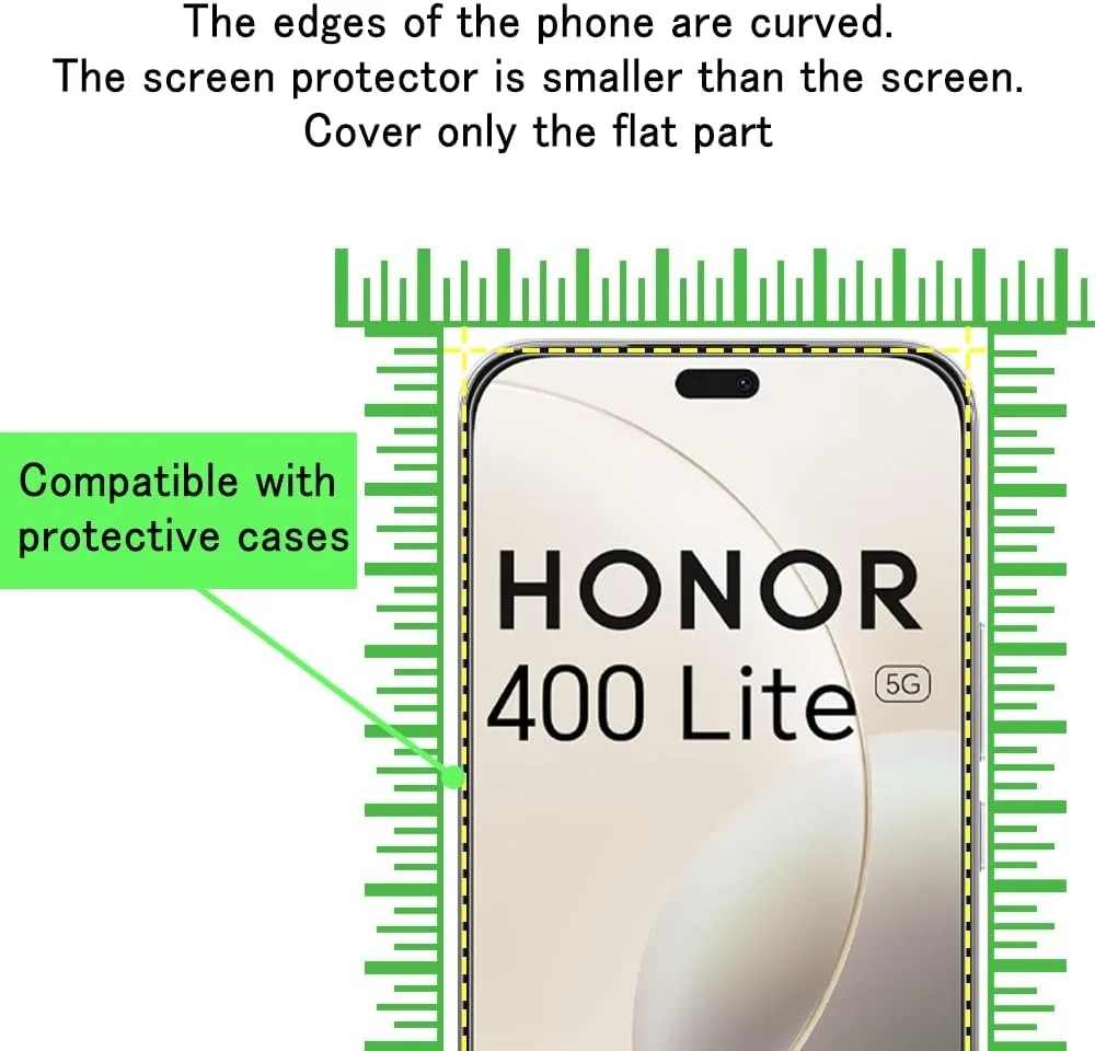 محافظ صفحه نمایش شیشه ای تمپرد Tzstz، سه عدد، مناسب برای گوشی های آنر 400 لایت/آنر 400 پرو، سختی 9H، ضد خش، فیلم محافظ صفحه نمایش HD