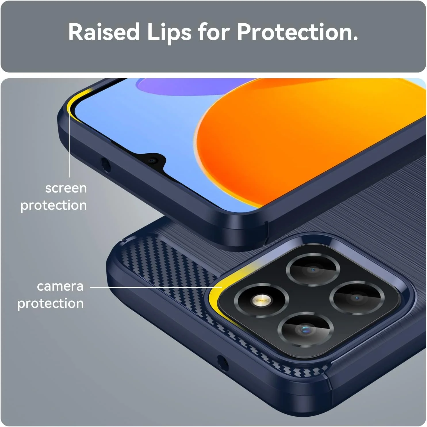 کاور HuiYouMY و 2 عدد شیشه محافظ صفحه نمایش سازگار با گوشی Honor X6A، کاور ضد ضربه به همراه شیشه حرارت دیده سازگار با محافظ صفحه نمایش Honor X6A، سرمه ای کاور HuiYouMY و 2 عدد شیشه محافظ صفحه نمایش سازگار با گوشی Honor X6A، کاور ضد ضربه به همراه شیشه حرارت دیده سازگار با محافظ صفحه نمایش Honor X6A، سرمه ای