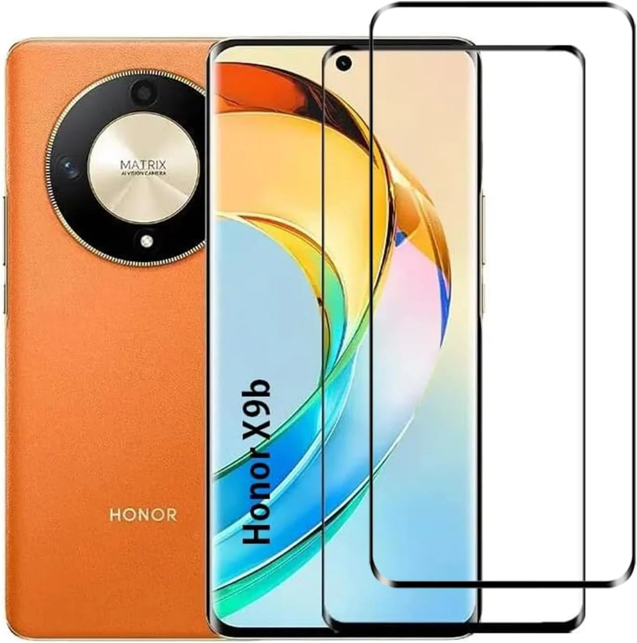 محافظ صفحه نمایش شیشه ای EasyLifeGo برای گوشی Honor X9b 5G، پوشش کامل HD ضد خش، فیلم شیشه ای بدون حباب [2 عدد]