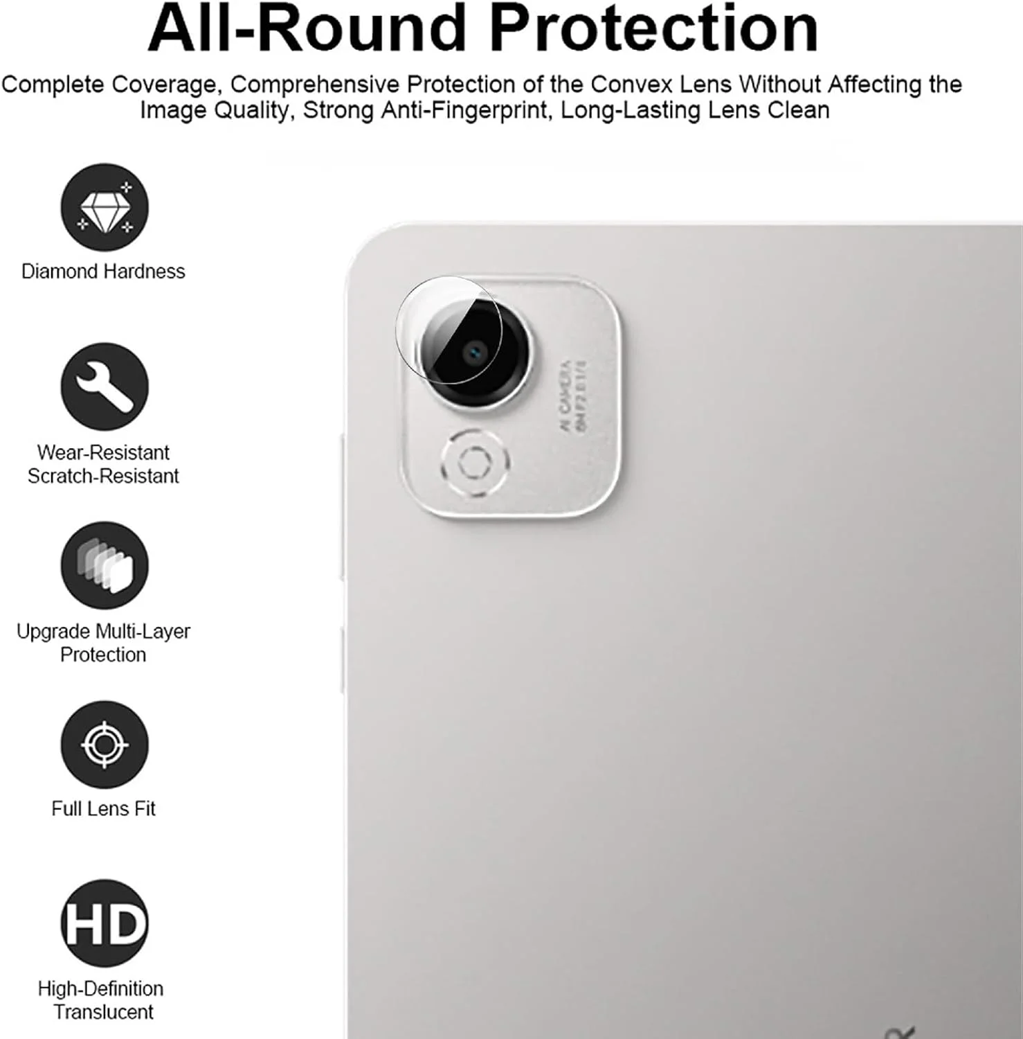 محافظ لنز دوربین عقب سازگار با Honor Pad X9a، 4 عدد شیشه حرارت دیده HD [ضد خش] محافظ دوربین شیشه ای برای Honor Pad X9a