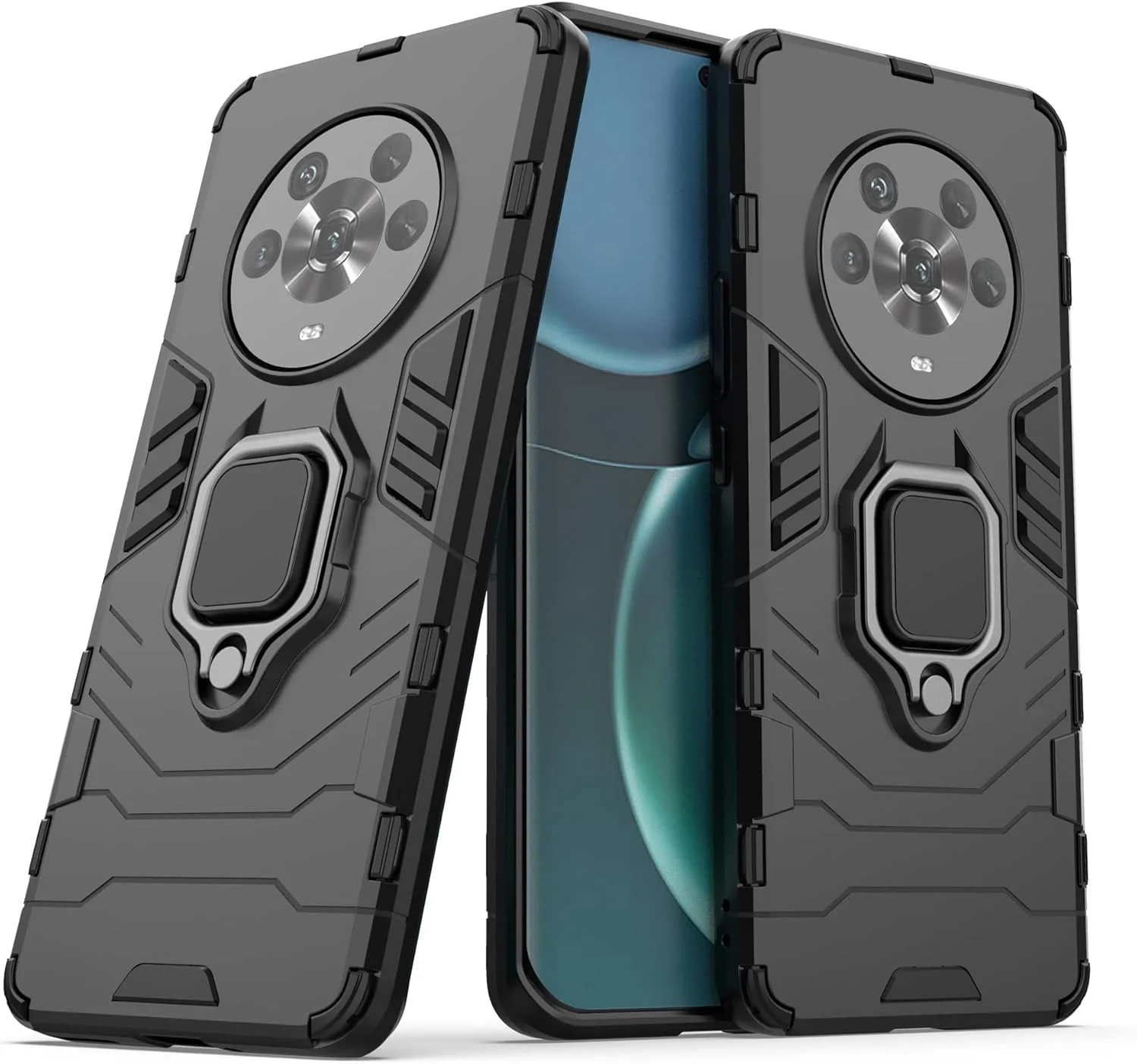 کاور ESTH® برای آنر مجیک 4 به همراه 2 عدد محافظ صفحه نمایش، [پایه چرخان 360 درجه] [محافظت ضد سقوط درجه نظامی]، سازگار با هولدر مغناطیسی خودرو، مشکی