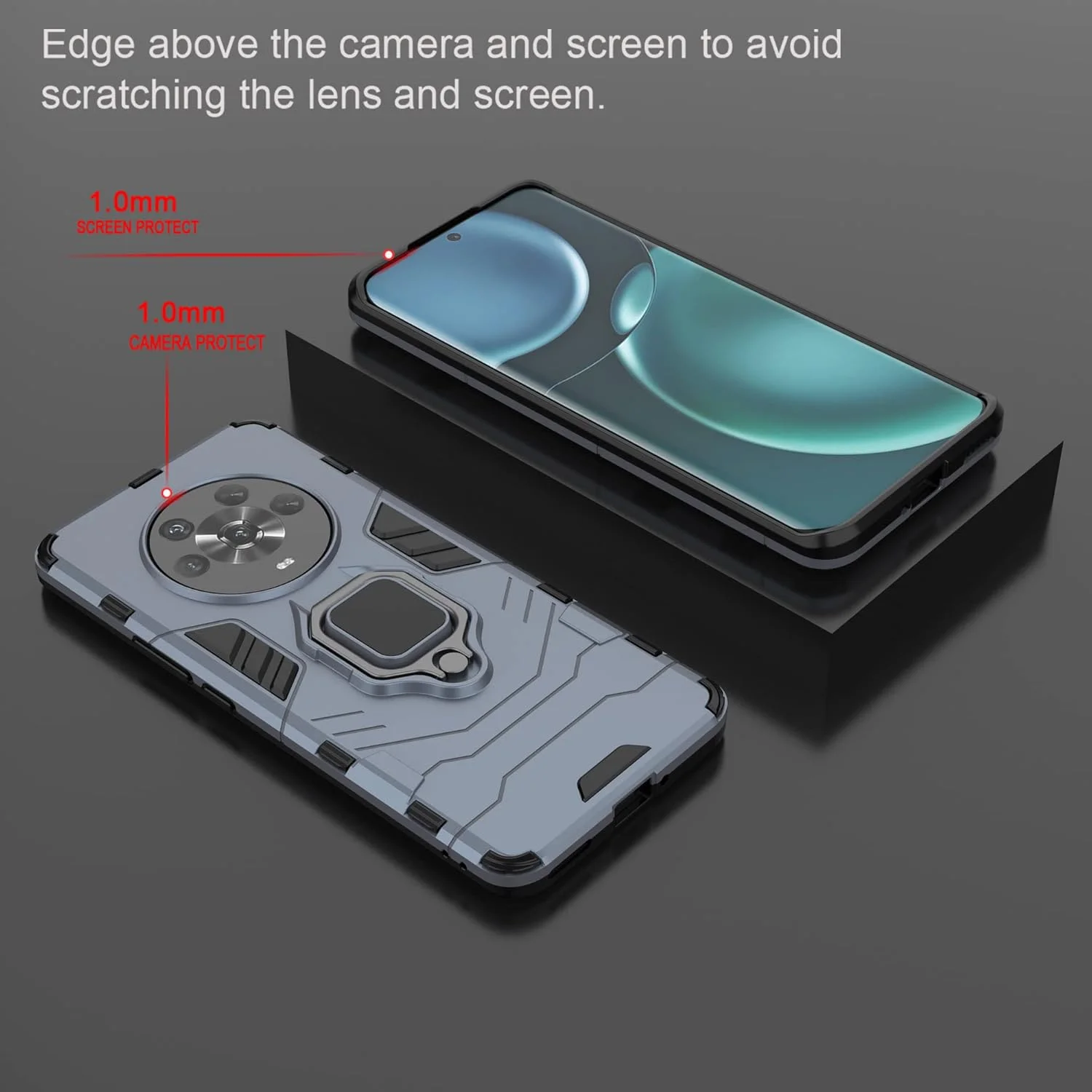 کاور ESTH® برای آنر مجیک 4 به همراه 2 عدد محافظ صفحه نمایش، [پایه چرخان 360 درجه] [محافظت ضد سقوط درجه نظامی]، سازگار با هولدر مغناطیسی خودرو، مشکی