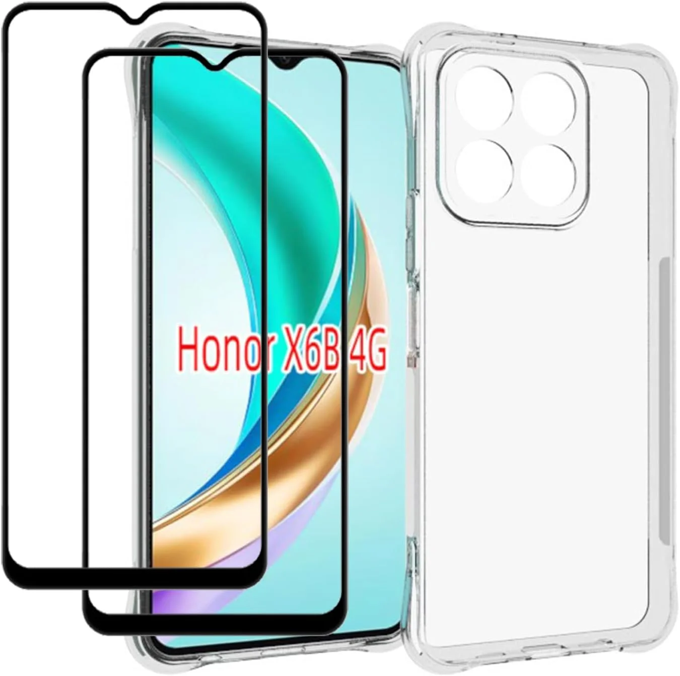 کاور محافظ MMlife برای گوشی Honor X6b 4G به همراه محافظ صفحه نمایش شیشه ای حرارت دیده (2 عدد)، باریک، ضد ضربه، لبه نرم TPU با گوشه های تقویت شده، پوشش محافظ شفاف کاور محافظ MMlife برای گوشی Honor X6b 4G به همراه محافظ صفحه نمایش شیشه ای حرارت دیده (2 عدد)، باریک، ضد ضربه، لبه نرم TPU با گوشه های تقویت شده، پوشش محافظ شفاف