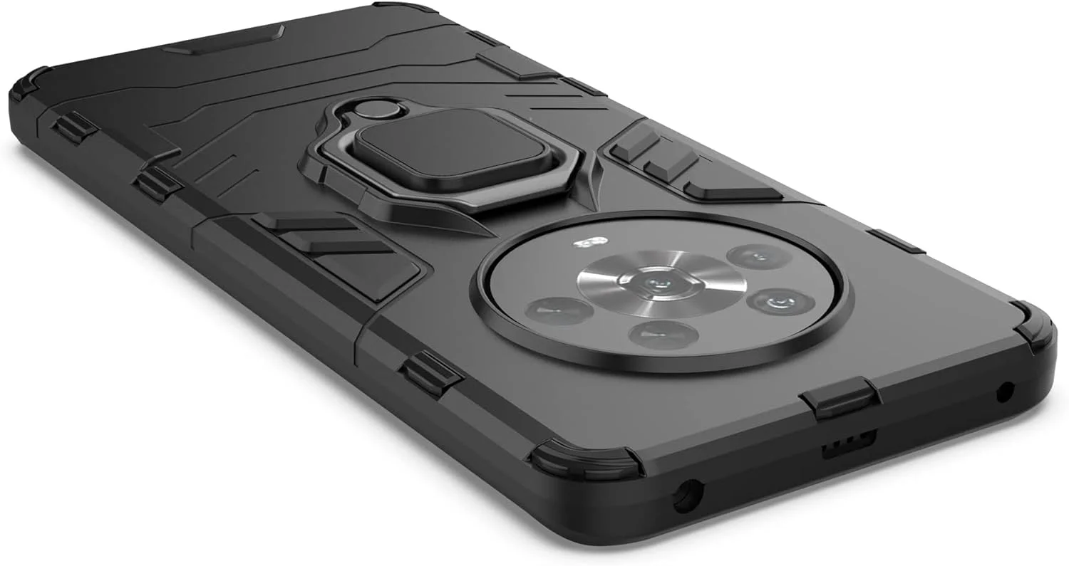 کاور ESTH® برای آنر مجیک 4 به همراه 2 عدد محافظ صفحه نمایش، [پایه چرخان 360 درجه] [محافظت ضد سقوط درجه نظامی]، سازگار با هولدر مغناطیسی خودرو، مشکی