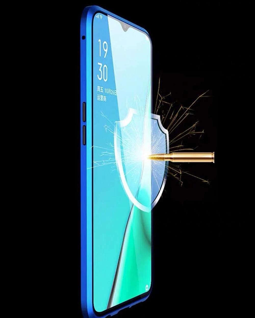 قاب محافظ هواوی نوا 9 / آنر 50، قاب مغناطیسی فلزی بسیار نازک با محافظت 360 درجه شیشه ای حرارت دیده شفاف در جلو و پشت
