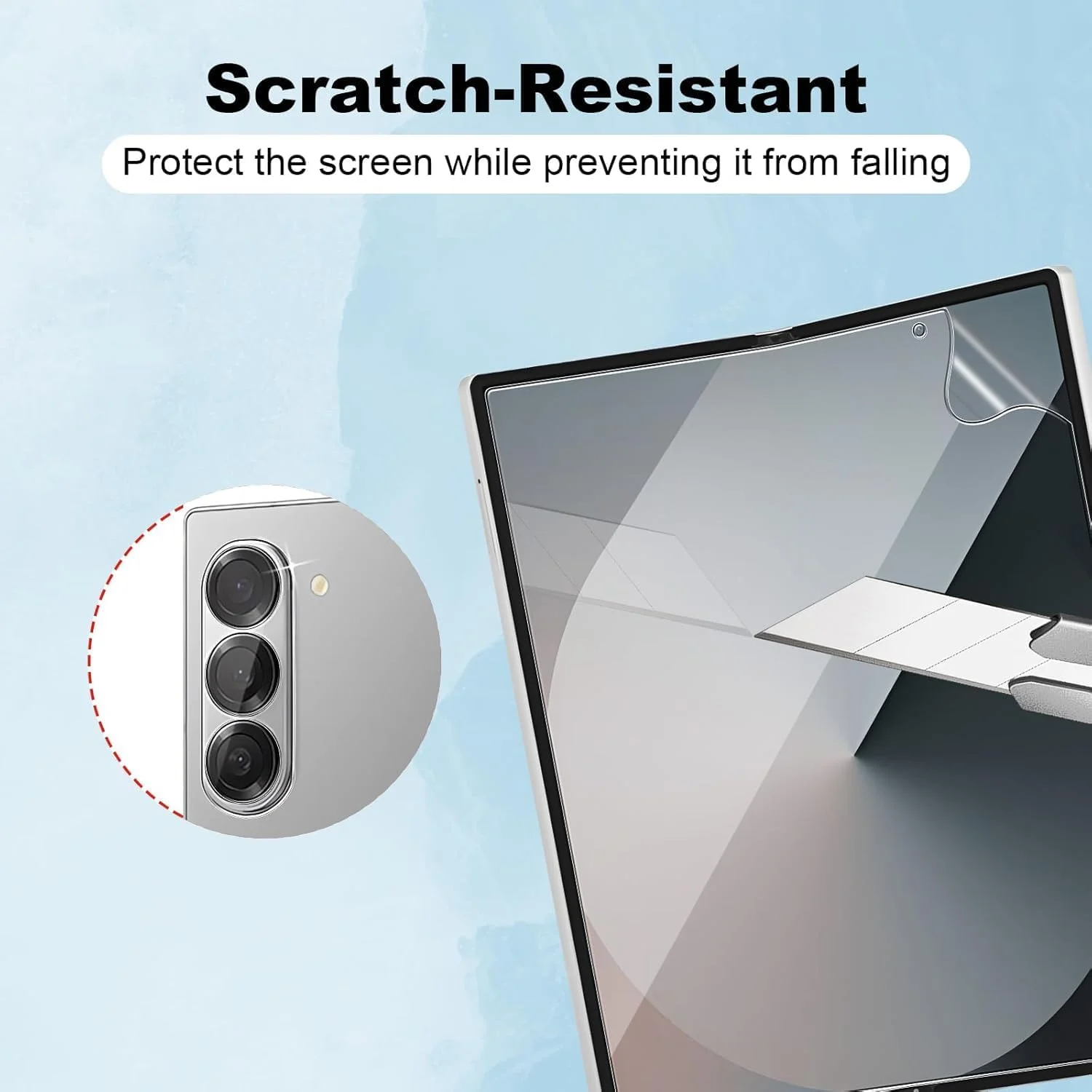 [بسته 2+2+2] محافظ صفحه نمایش Gruattreay سازگار با Honor Magic V، 2 عدد محافظ صفحه نمایش TPU انعطاف پذیر داخلی و 2 عدد خارجی + محافظ لنز دوربین شیشه ای، ضد خش HD