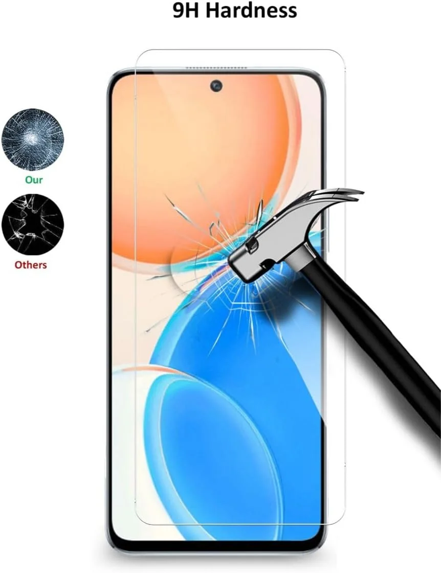 محافظ صفحه نمایش شیشه ای حرارت دیده Wtech برای Honor X8، شفاف محافظ صفحه نمایش شیشه ای حرارت دیده Wtech برای Honor X8، شفاف