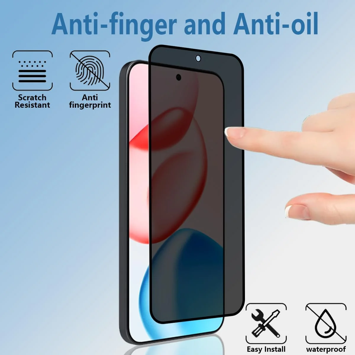 محافظ صفحه نمایش حریم خصوصی Bekiikoo برای Honor 400، شیشه حرارت دیده، فیلم ضد جاسوسی، محافظت از حریم خصوصی، ضد خش، پوشش کامل سه بعدی، محافظ صفحه نمایش شیشه ای حریم خصوصی برای Honor 400