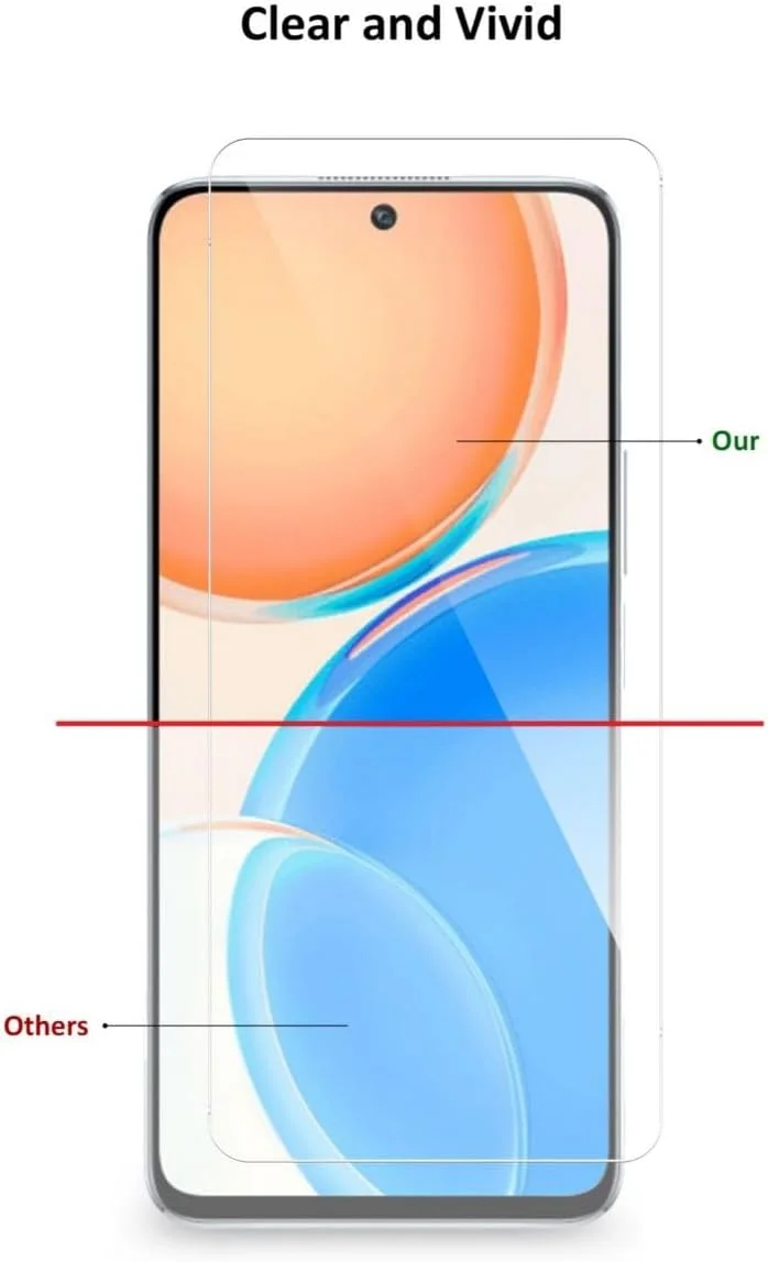 محافظ صفحه نمایش شیشه ای حرارت دیده Wtech برای Honor X8، شفاف محافظ صفحه نمایش شیشه ای حرارت دیده Wtech برای Honor X8، شفاف