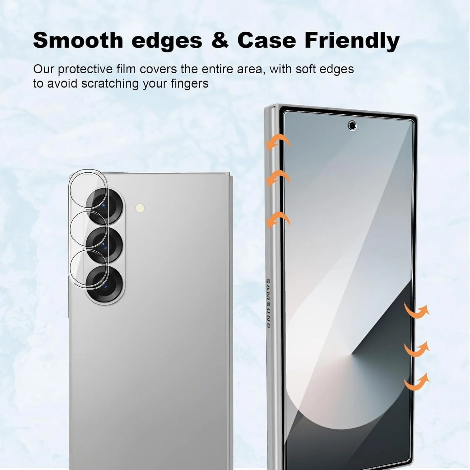 [بسته 2+2+2] محافظ صفحه نمایش Gruattreay سازگار با Honor Magic V، 2 عدد محافظ صفحه نمایش TPU انعطاف پذیر داخلی و 2 عدد خارجی + محافظ لنز دوربین شیشه ای، ضد خش HD