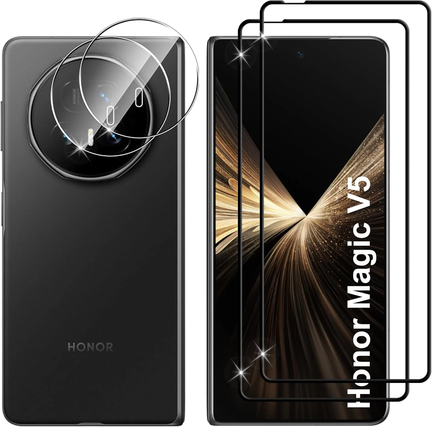 محافظ صفحه نمایش شیشه ای حرارت دیده Lutree برای گوشی آنر Magic V5، بسته 2 عددی + 2 شیشه محافظ + فیلم محافظ دوربین، محافظ صفحه نمایش HD با سختی 9H، ضد خش، محافظ صفحه نمایش بدون حباب محافظ صفحه نمایش شیشه ای حرارت دیده Lutree برای گوشی آنر Magic V5، بسته 2 عددی + 2 شیشه محافظ + فیلم محافظ دوربین، محافظ صفحه نمایش HD با سختی 9H، ضد خش، محافظ صفحه نمایش بدون حباب